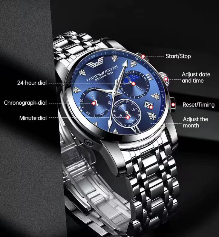 Louie Juelen Celestial Chronograph-Style Men’s Quartz Watch