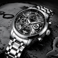 Louie Julene Emerald Royal Chronograph –  Black & Silver Watch