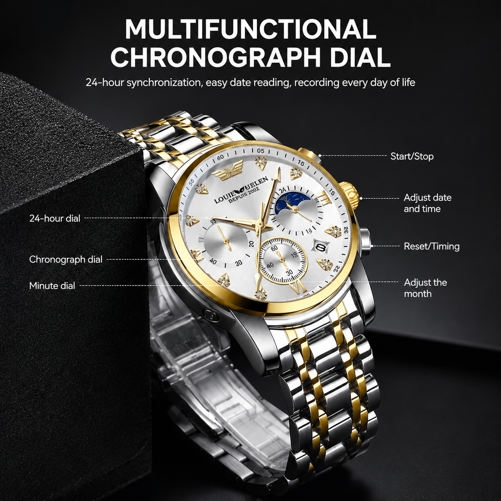 LOUIE JULENE Midnight Royale Chronograph – Premium Luxury Watch for Men
