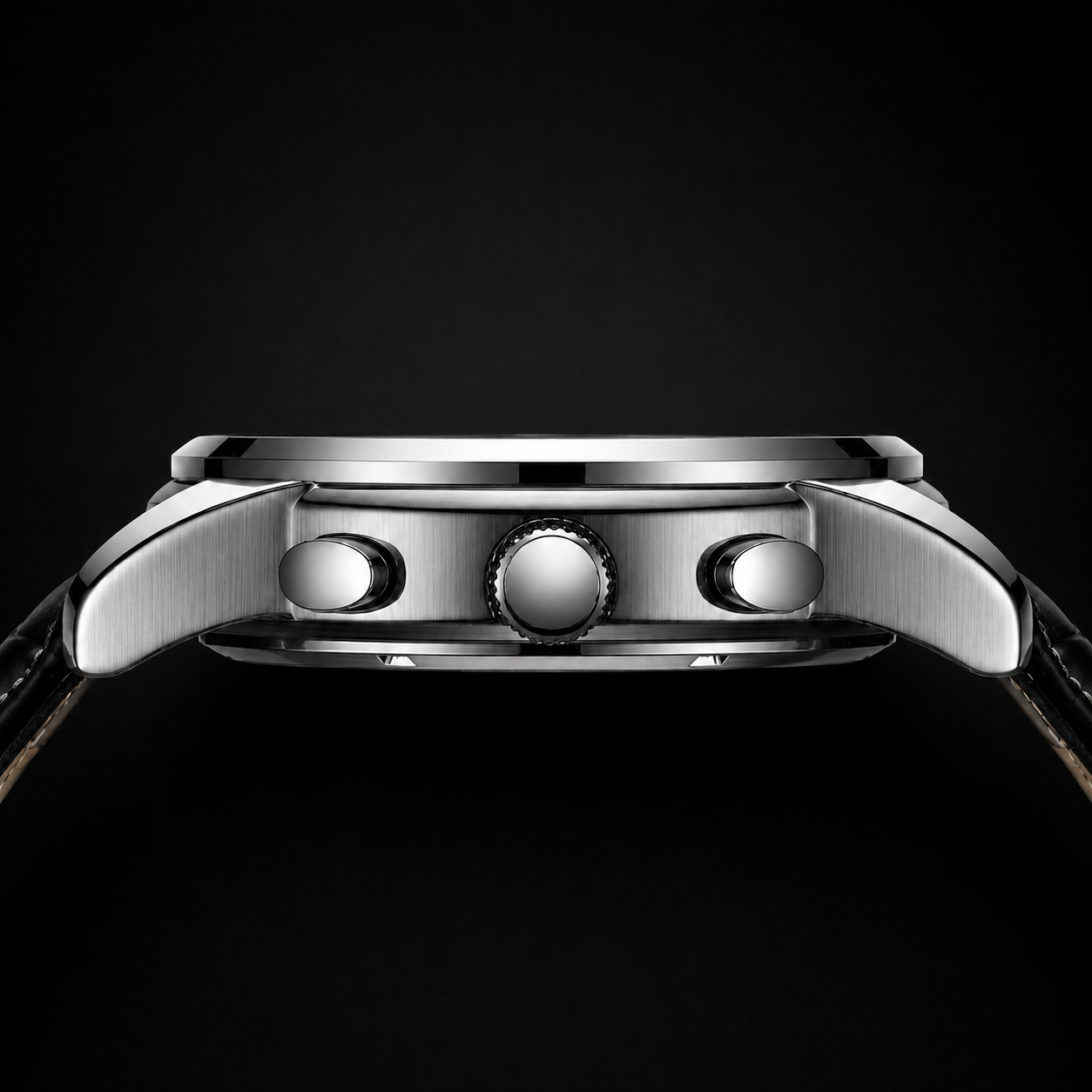 Belushi Midnight Prestige Chronograph – Luxury Black Leather Watch