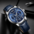 Louie Juelen Celestial Chronograph-Style Men’s Quartz Watch (leather band)