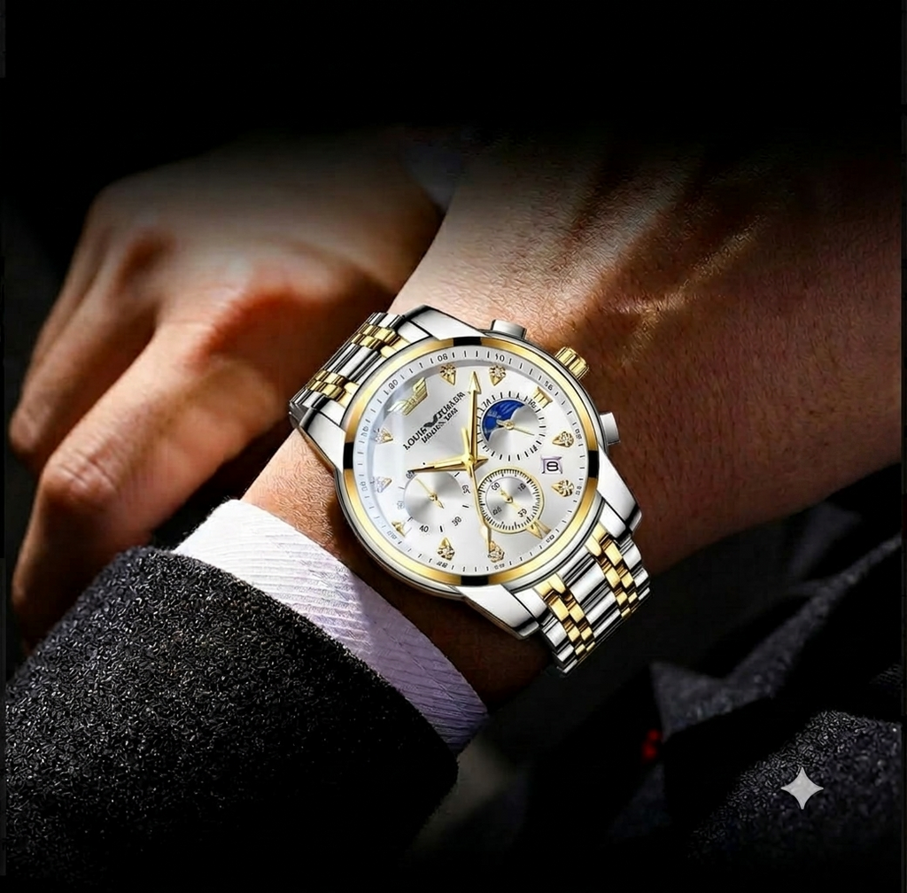 Louie Juelen Celestial Chronograph-Style Men’s Quartz Watch