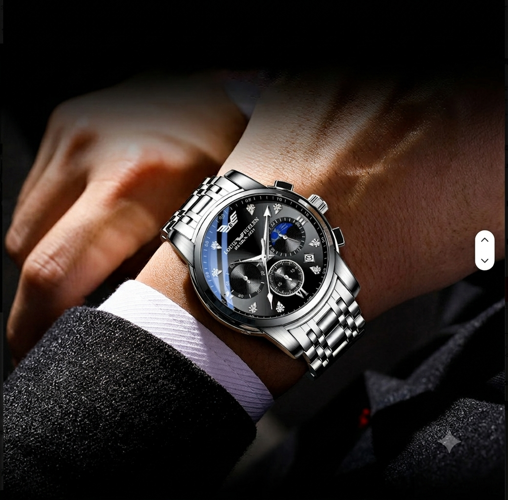 Louie Juelen Celestial Chronograph-Style Men’s Quartz Watch