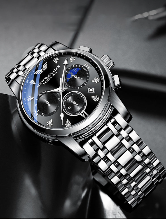 Louie Juelen Celestial Chronograph-Style Men’s Quartz Watch